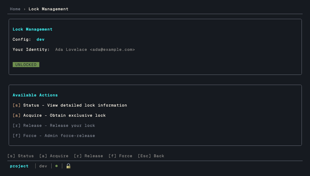 The lock screen, showing current lock state